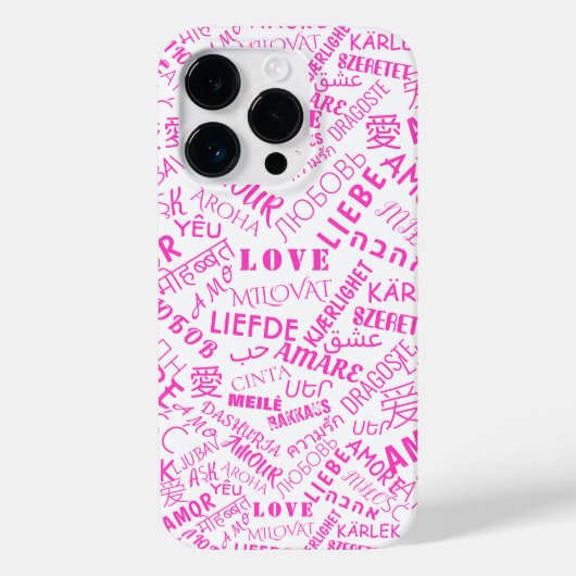 Coque Pour iPhone 14 Pro Coque iphone de texte d'amour multilingue - Choisi (Verso)