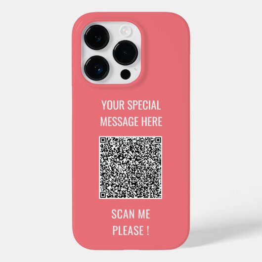 Coque Pour iPhone 14 Pro Coque iphone de texte personnalisé QR Code Scan In (Verso)