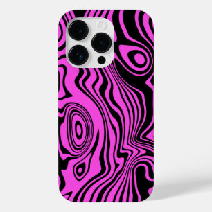 Coque Pour iPhone 14 Pro Coque iphone des vagues d'art rose noir - Choisir