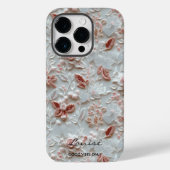 Coque Pour iPhone 14 Pro Coque iphone floral brodé personnalisé (Verso)
