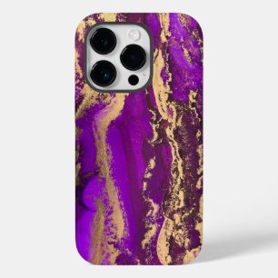 Coque Pour iPhone 14 Pro Coque Purple Gold iPhone 14 Pro