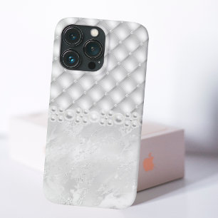 Coque Pour iPhone 14 Pro Elégant Diamant blanc Tuft et coque iphone Pearl
