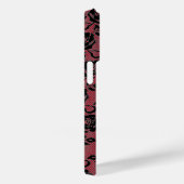 Coque Pour iPhone 14 Pro Faux Black Red Lace Rose coque iphone de pêche (Verso / Droite)