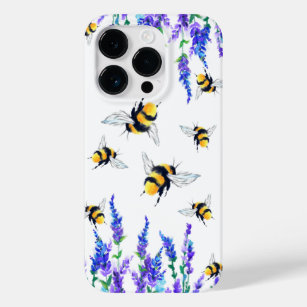 Coque Pour iPhone 14 Pro Fleurs et abeilles Flying Spring
