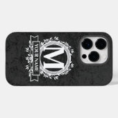 Coque Pour iPhone 14 Pro Floral Monogramme Design Coque-Mate coque iphone (Verso (horizontal))