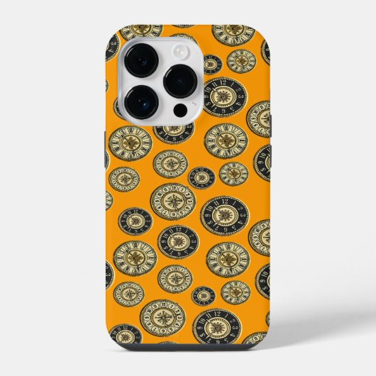Coque Pour iPhone 14 Pro Horloges Vintage (Verso)
