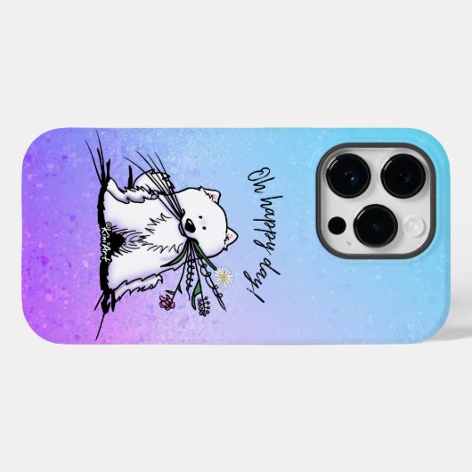 Coque Pour iPhone 14 Pro KiniArt Samoyed iPhone / coque ipad (Verso (horizontal))