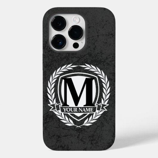 Coque Pour iPhone 14 Pro Laurel Monogram Design Coque-Mate coque iphone (Verso)