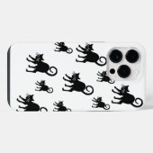 Coque pour IPhone 14 Pro Max - chat noir (Verso Horizontal)