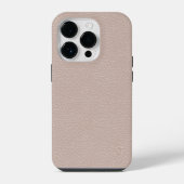 Coque Pour iPhone 14 Pro Monogramme Faux Blush Cuir rose (Verso)