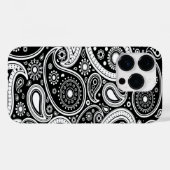 Coque Pour iPhone 14 Pro Noir et blanc Paisley iPhone 14 Pro Coque (Verso (horizontal))