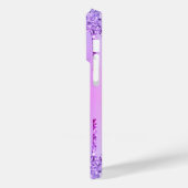 Coque Pour iPhone 14 Pro Nom personnalisé coque iphone violet rose néon ros (Verso / Gauche)