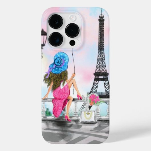 Coque Pour iPhone 14 Pro Paris coque iphone avec Eiffel Rower (Verso)