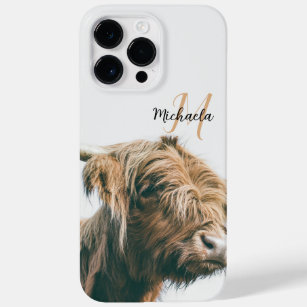 Coque Pour Pour iPhone 14 Pro Max Portrait de vache Highland nom personnalisé monogr