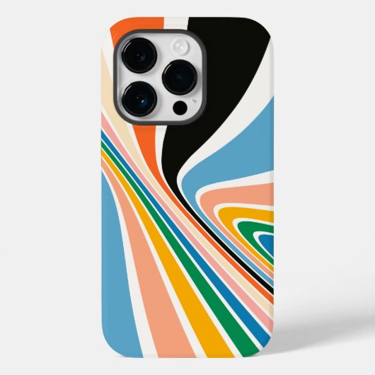 Coque Pour iPhone 14 Pro Retro Swirl Art Abstrait iPhone / coque ipad (Verso)