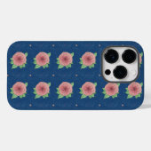 Coque Pour iPhone 14 Pro Stylish Pretty Rose Blue Floral iPhone / coque ipa (Verso (horizontal))