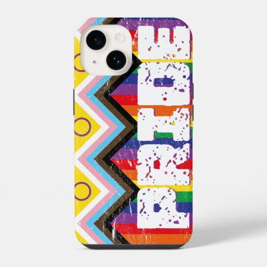 Coque Pour iPhone 14 Progress Pride LGBTQ (Verso)