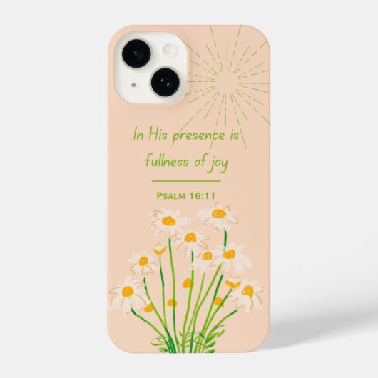 Coque Pour iPhone 14 Psalm16:11 Bible Verse Floral Christian Phone Case (Verso)