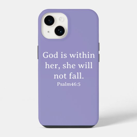 Coque Pour iPhone 14 Psaume 46:5 - Téléphone (Verso)