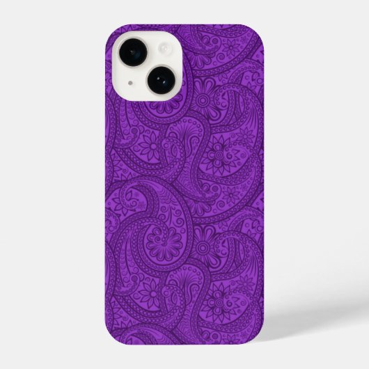 Coque Pour iPhone 14 Purple Paisley (Verso)
