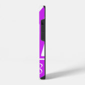 Coque Pour iPhone 14 Purple Zebra Impression avec monogramme (Côté gauche)