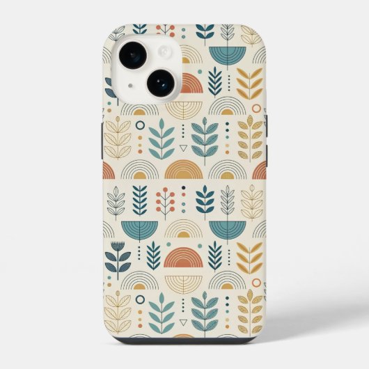 Coque Pour iPhone 14 Rainbow Botanical Minimalist (Verso)