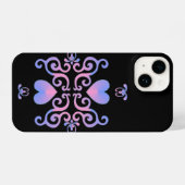 Coque Pour iPhone 14 Rainbow Heart et Lily (Verso Horizontal)