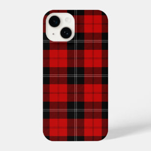 Coque Pour iPhone 14 Ramsay tartan rouge noir plaid