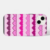 Coque Pour iPhone 14 Rangs de cœurs rose (Verso Horizontal)