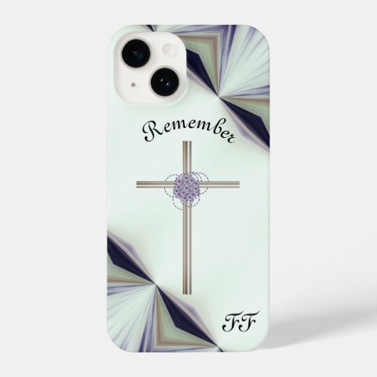 Coque Pour iPhone 14 Rappelez-vous les fleurs croisées Ascribe Initiale (Verso)