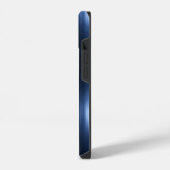 Coque Pour iPhone 14 Rayé bleu et marron  (Côté gauche)