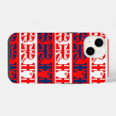 Coque Pour iPhone 14 Rayé "Brit" marqué (Verso Horizontal)