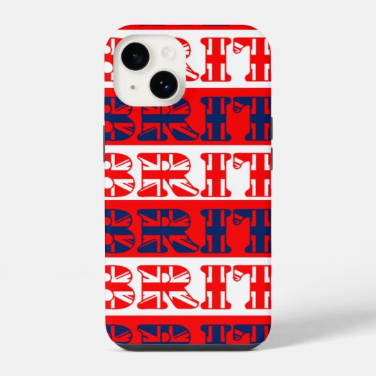 Coque Pour iPhone 14 Rayé "Brit" marqué (Verso)