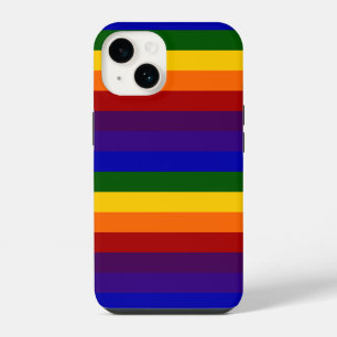 Coque Pour iPhone 14 Rayures arc-en-ciel
