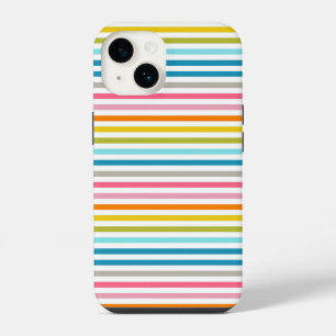 Coque Pour iPhone 14 Rayures Arc-en-ciel d'Été