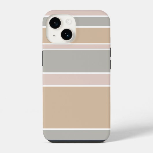 Coque Pour iPhone 14 Rayures beige (Verso)