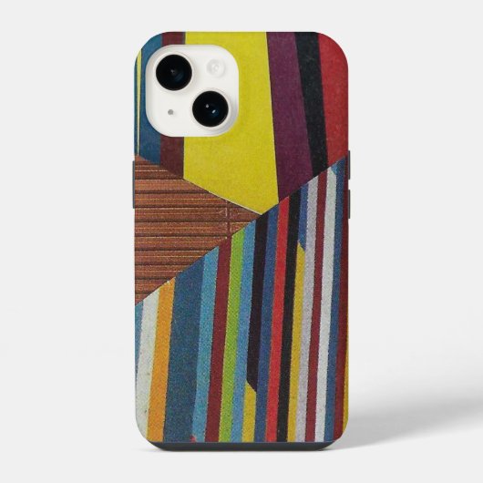 Coque Pour iPhone 14 rayures brisées et bois (Verso)