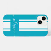 Coque Pour iPhone 14 Rayures de course tendance moderne monogrammées  (Verso Horizontal)