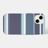 Coque Pour iPhone 14 Rayures gris-bleu (Verso Horizontal)