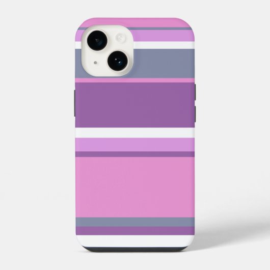 Coque Pour iPhone 14 Rayures lilas (Verso)