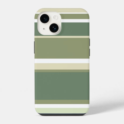 Coque Pour iPhone 14 Rayures vert olive (Verso)