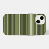 Coque Pour iPhone 14 Rayures vert olive  (Verso Horizontal)