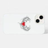Coque Pour iPhone 14 Red Angel Coeur avec ailes (Verso Horizontal)