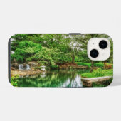 Coque Pour iPhone 14 Reflets de printemps verts (Verso Horizontal)