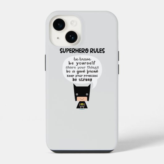 Coque Pour iPhone 14 Règles de super-héros (Verso)