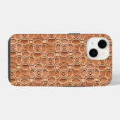 Coque Pour iPhone 14 relief géométrique 3D couleur terre cuite complexe (Verso Horizontal)