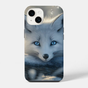 Coque Pour iPhone 14 Renard Arctique aux Yeux Bleus Hypnotiques