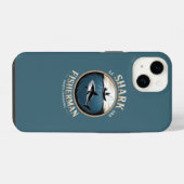 Coque Pour iPhone 14 Requin & Pêcheur (Verso Horizontal)