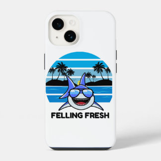 Coque Pour iPhone 14 Requin Rétro Cool avec Lunettes de Soleil