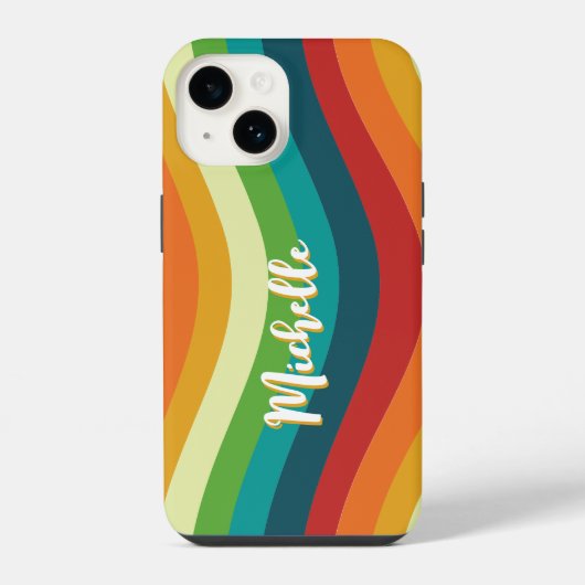 Coque Pour iPhone 14 Rétro 70s (Verso)